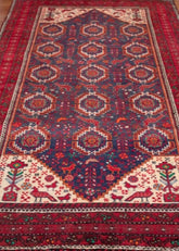 Vintage Baluch Hand-Knotted Wool Persian Rug